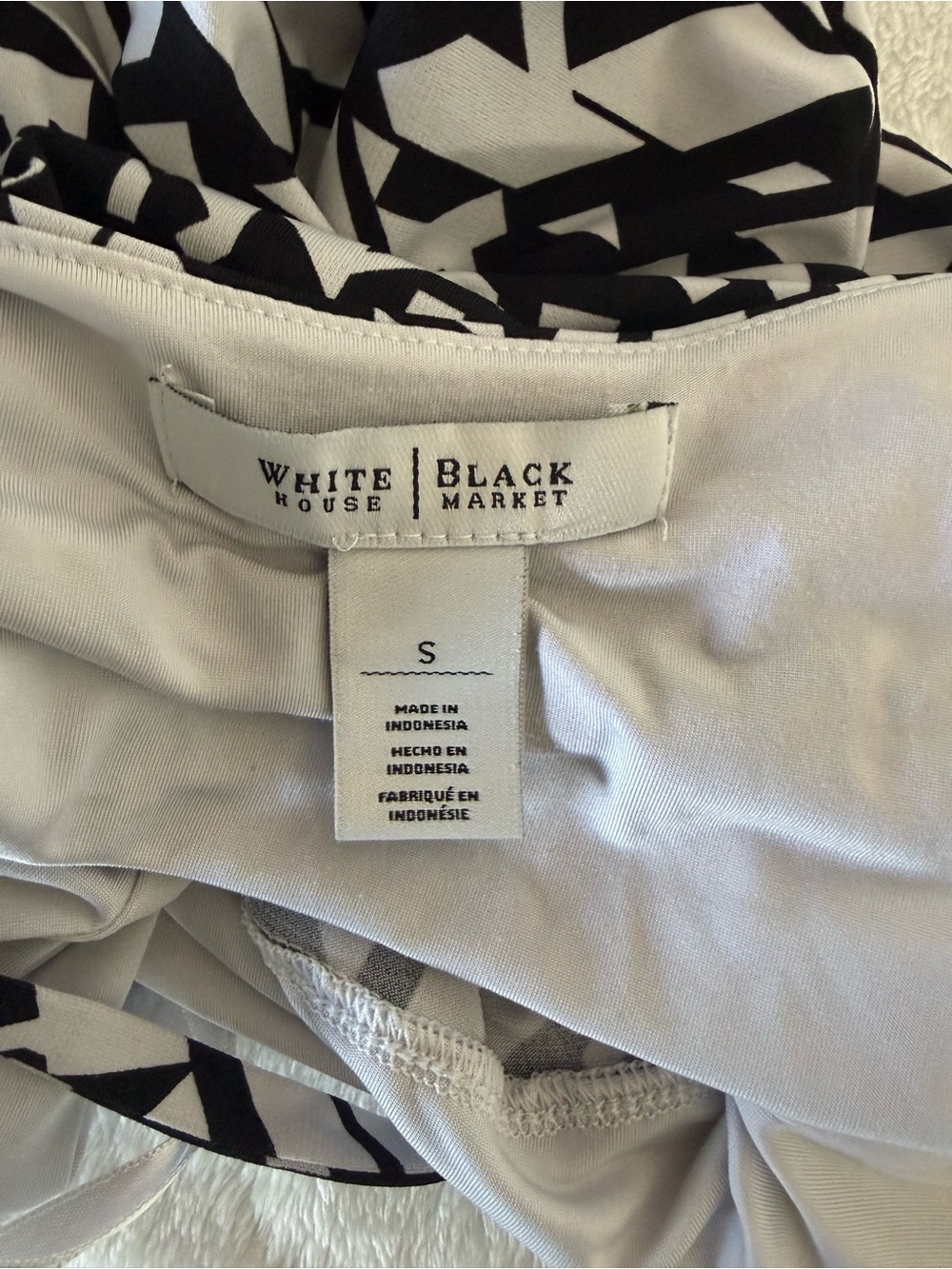 White House Black Market Black & White Geometric Layered Cami - Picture 3 of 5